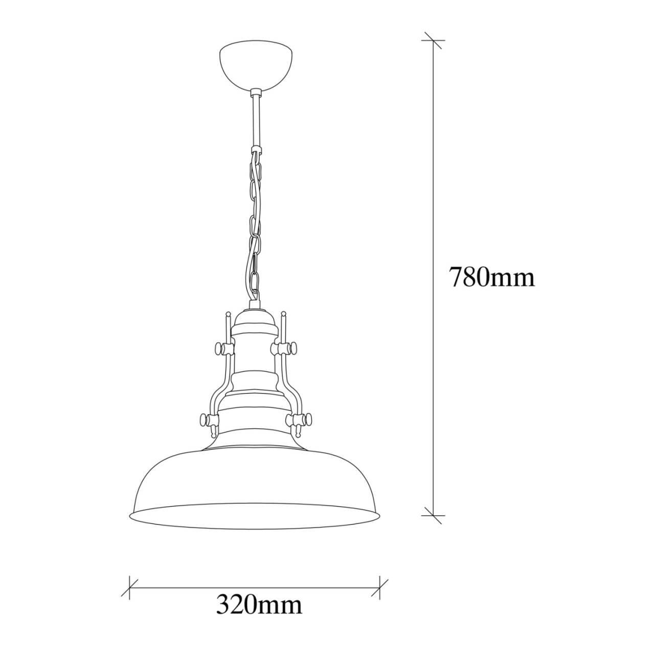 METALLIC PENDANT LIGHT IN BLACK HM7268 32Χ32Χ78cm [2]