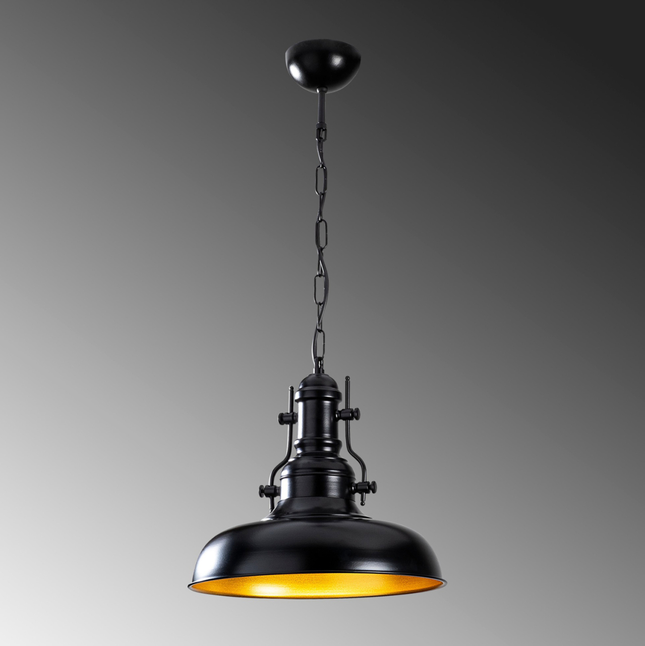 METALLIC PENDANT LIGHT IN BLACK HM7268 32Χ32Χ78cm [4]