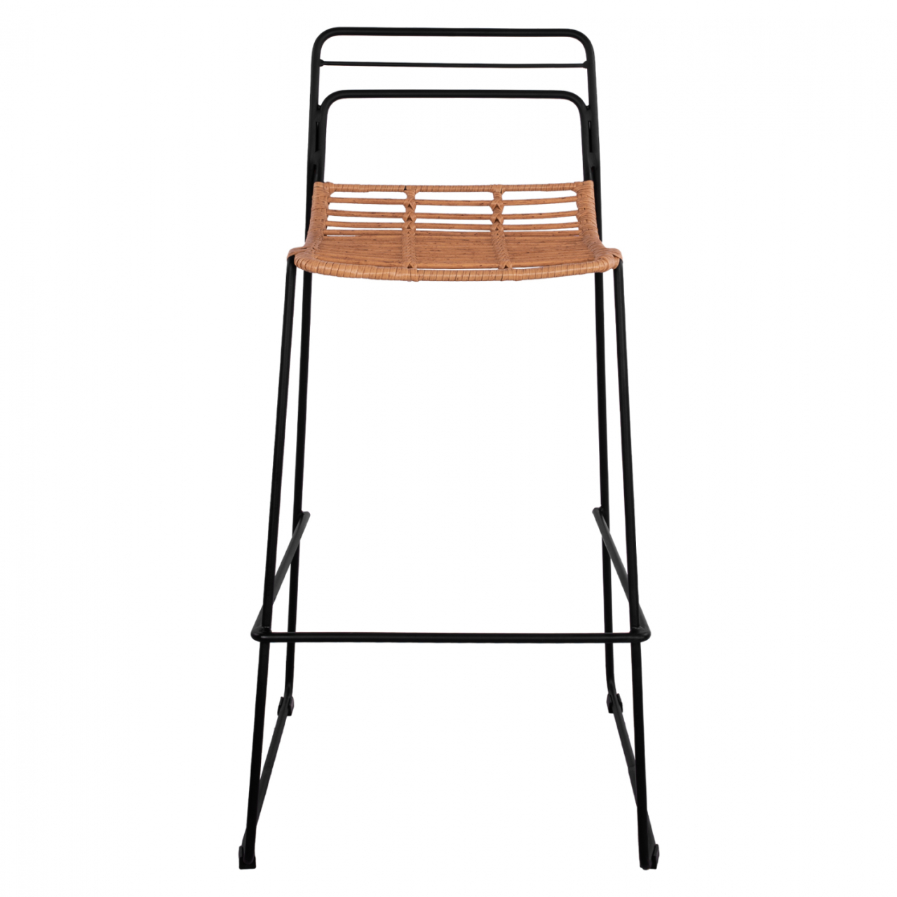 Metallic Stool Allegra HM5642 with Wicker in Beige color 48x53x100 cm [3]