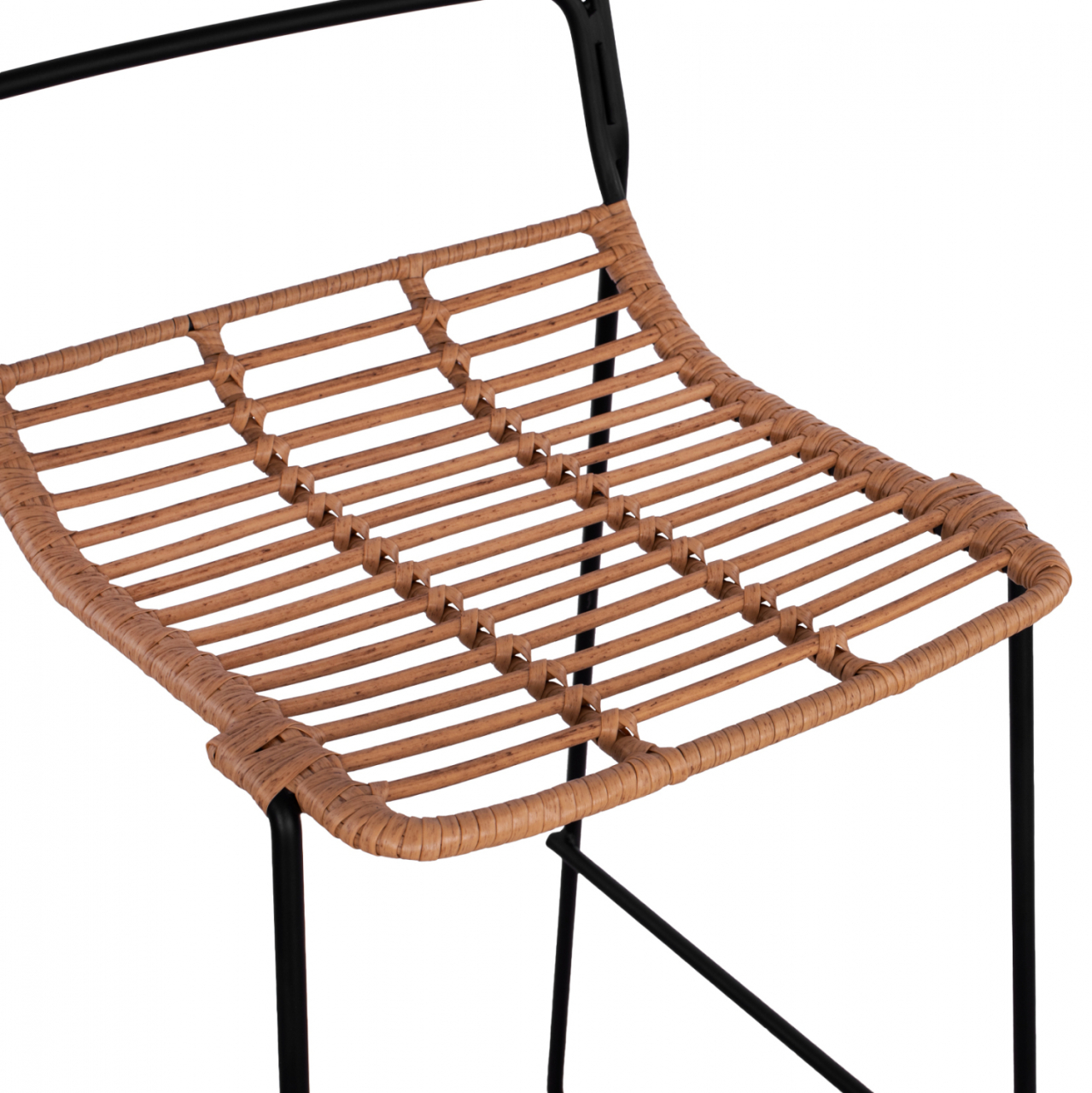 Metallic Stool Allegra HM5642 with Wicker in Beige color 48x53x100 cm [8]