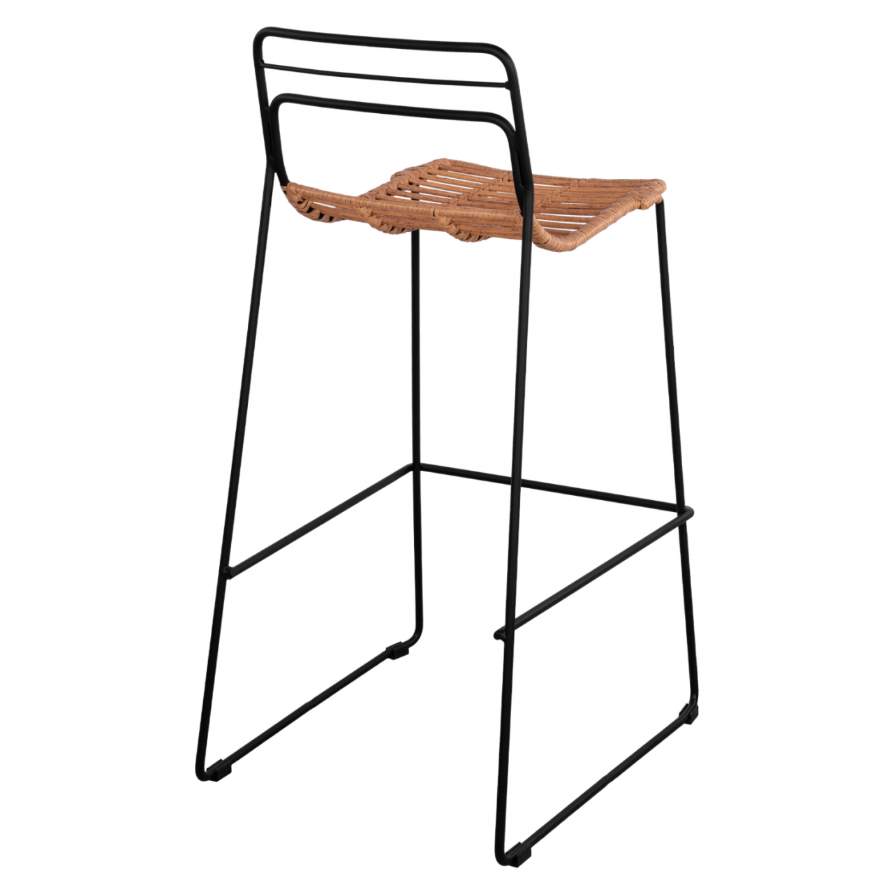 Metallic Stool Allegra HM5642 with Wicker in Beige color 48x53x100 cm [5]