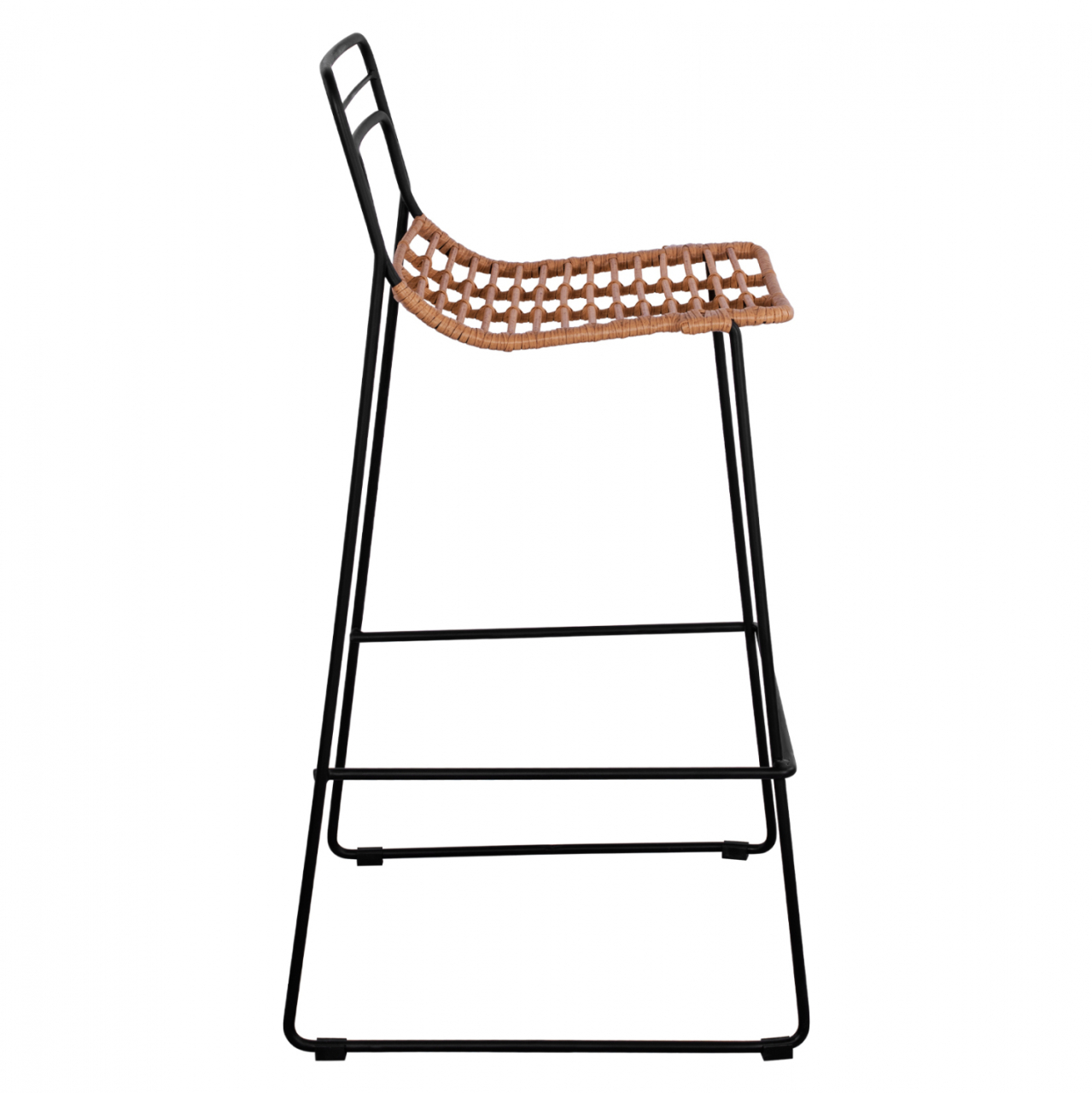 Metallic Stool Allegra HM5642 with Wicker in Beige color 48x53x100 cm [4]