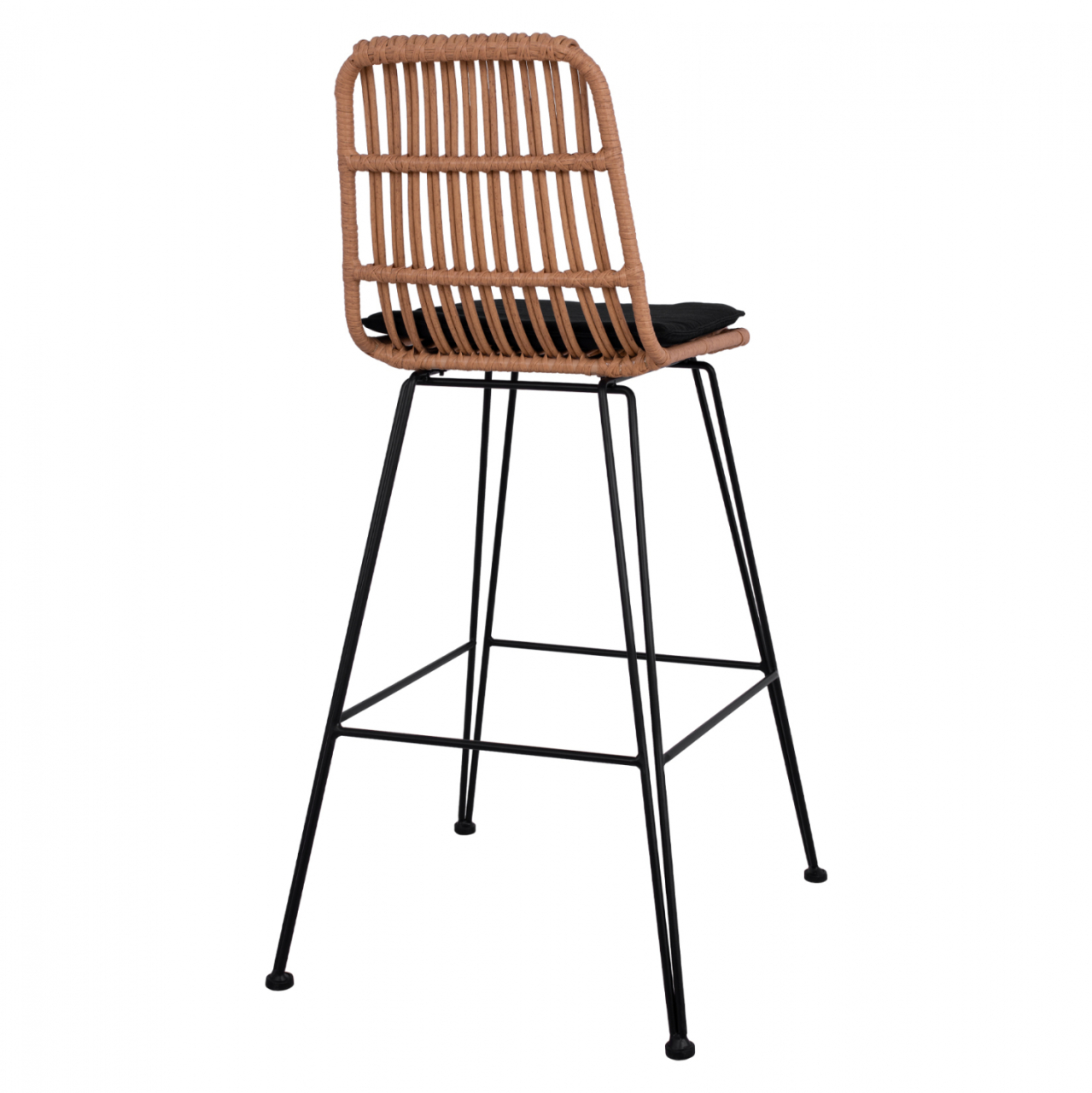 Metallic Stool with pillow Allegra HM5452 with wicker in beige color 56x60x109cm [5]