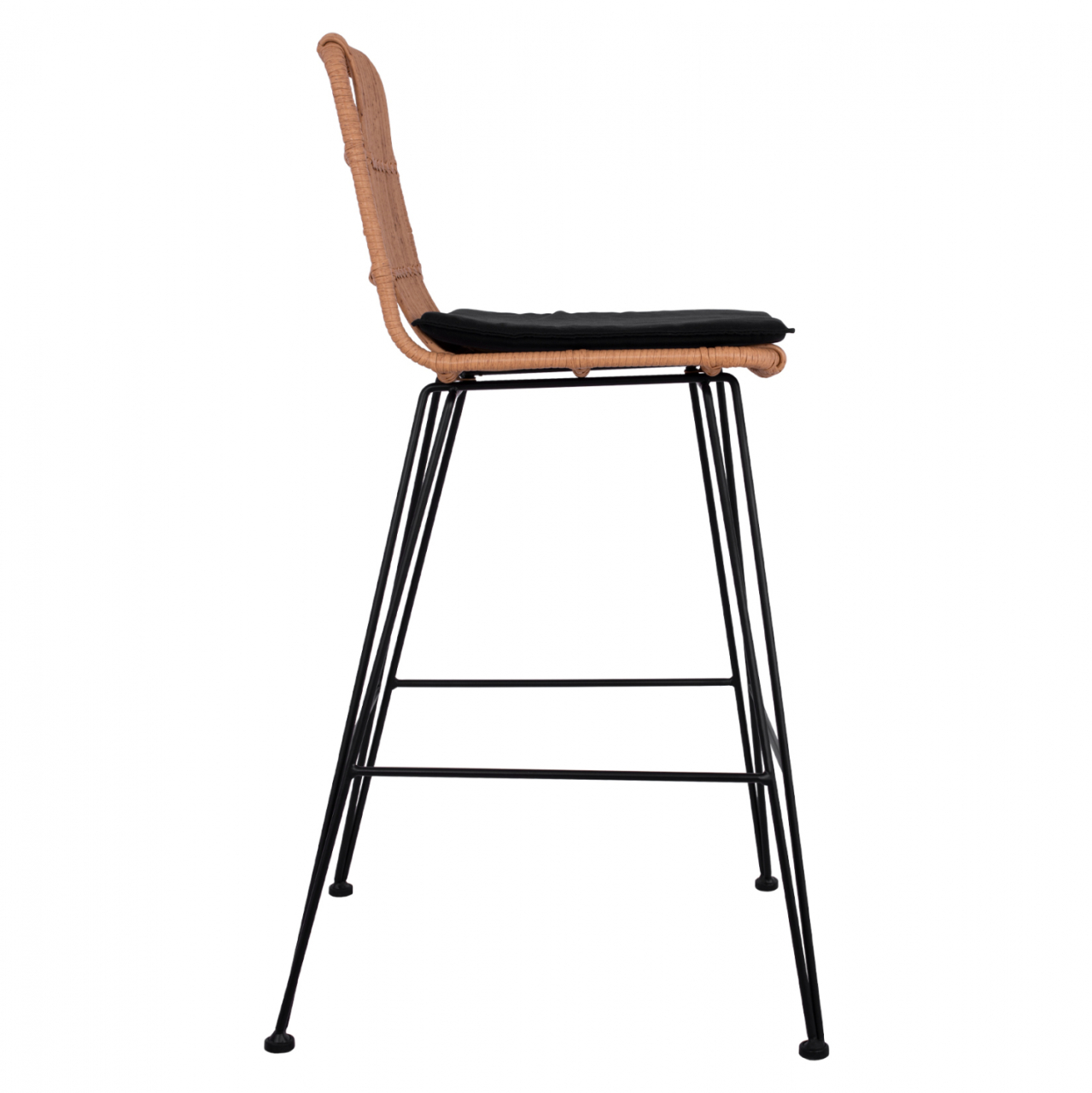 Metallic Stool with pillow Allegra HM5452 with wicker in beige color 56x60x109cm [4]
