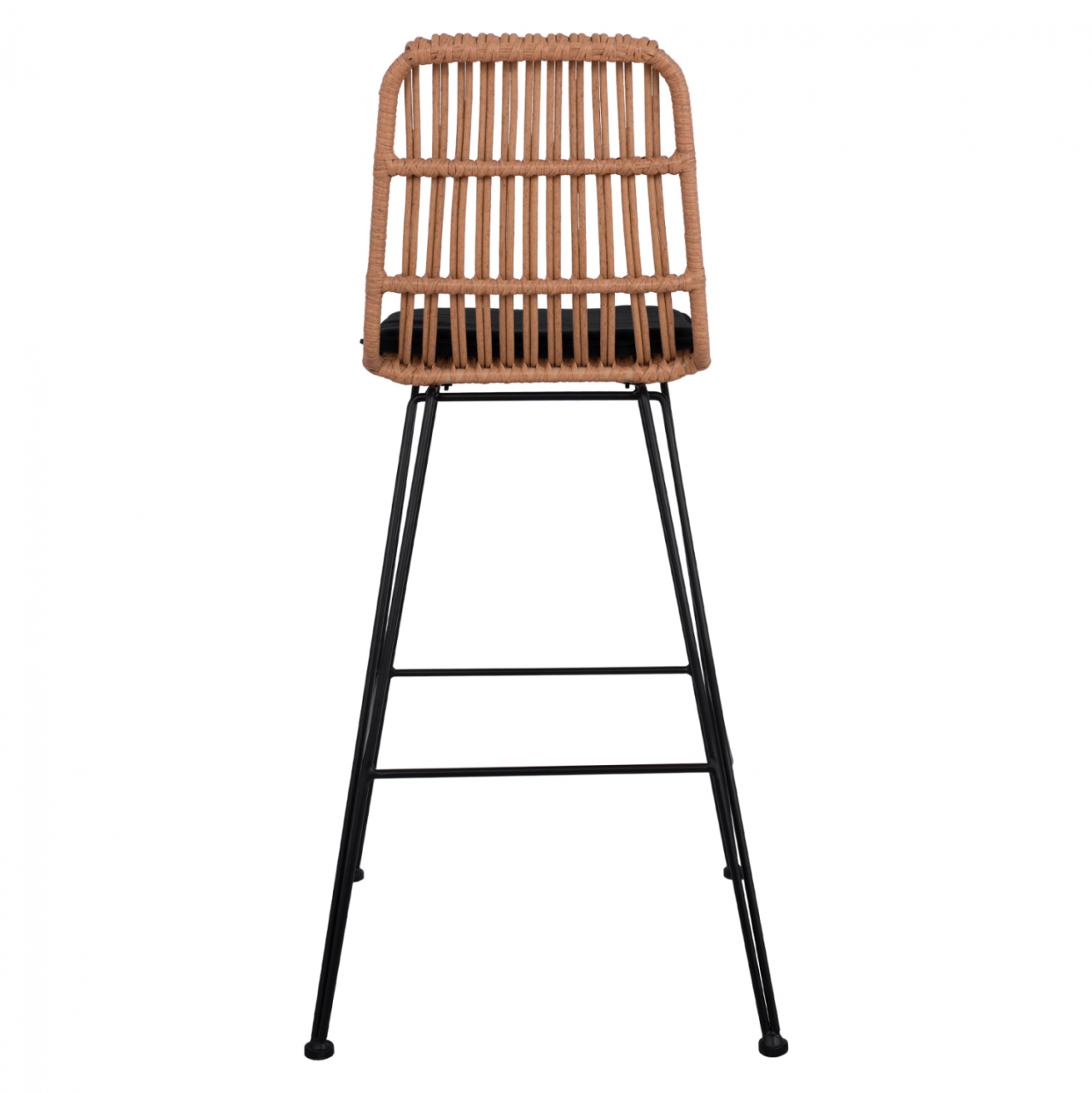 Metallic Stool with pillow Allegra HM5452 with wicker in beige color 56x60x109cm [6]