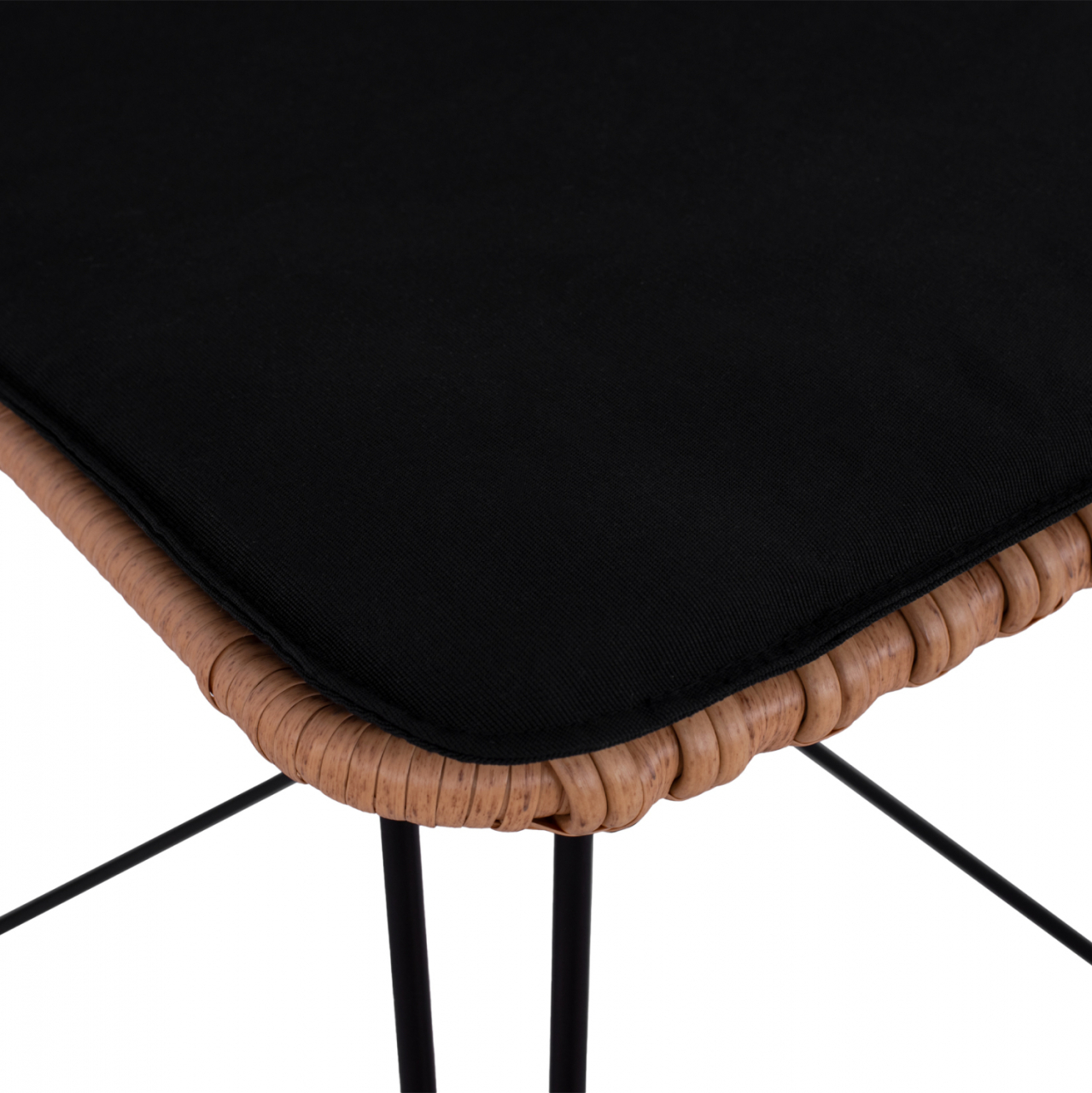 Metallic Stool with pillow Allegra HM5452 with wicker in beige color 56x60x109cm [8]