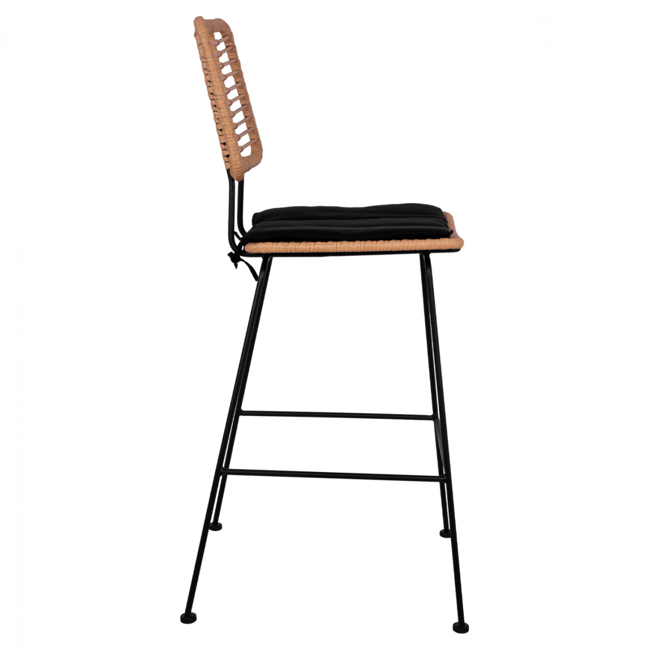 Metallic Stool with pillow Allegra HM5455 with wicker in beige color 46,5x55x117,5 cm [4]