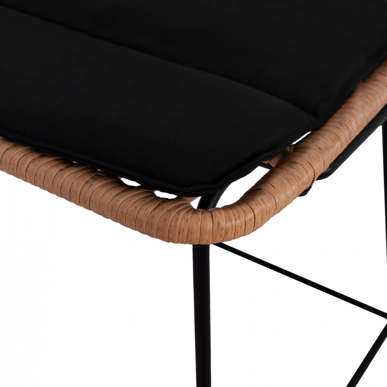 Metallic Stool with pillow Allegra HM5455 with wicker in beige color 46,5x55x117,5 cm [8]