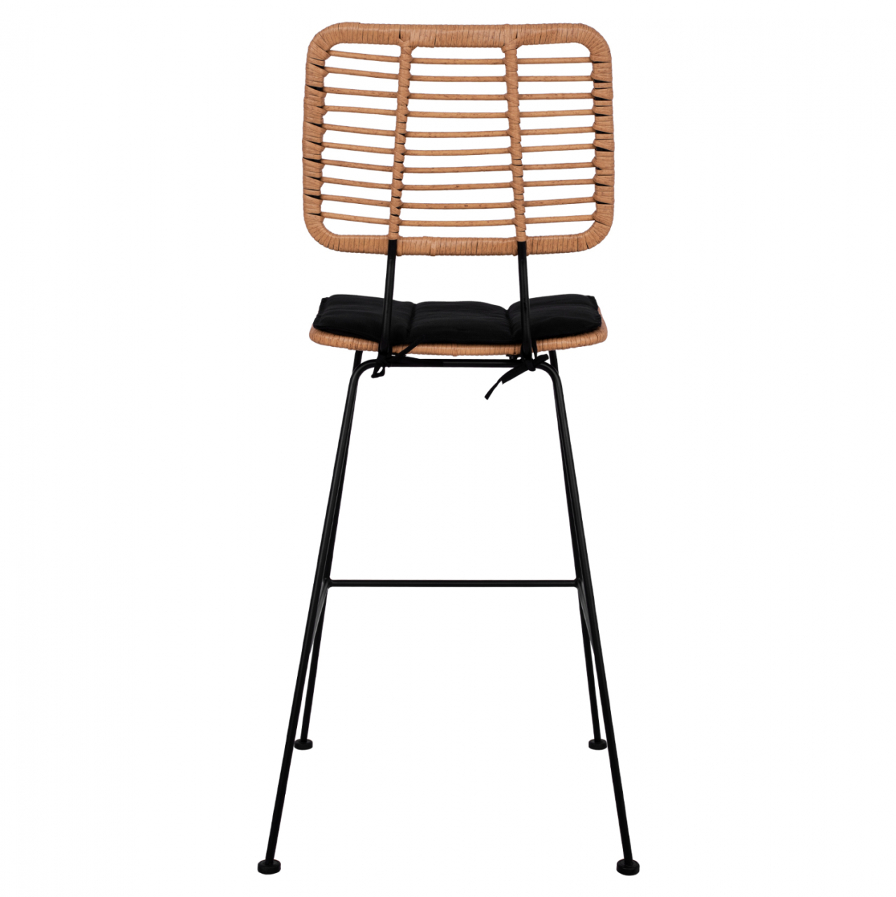 Metallic Stool with pillow Allegra HM5455 with wicker in beige color 46,5x55x117,5 cm [6]