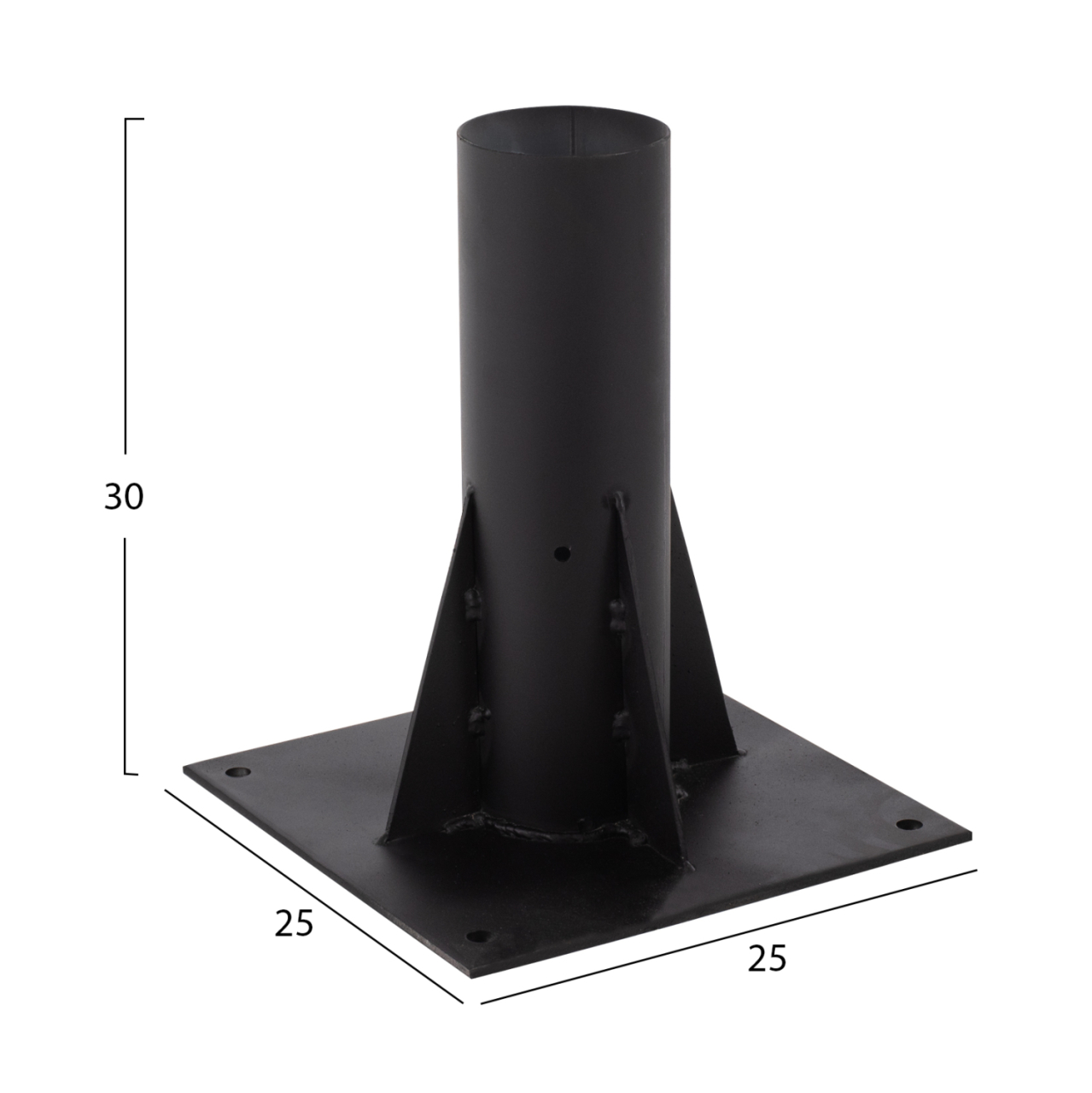 Metallic Straw umbrella's base in BLACK color, square 25x25x30Υ εκ. heavy duty [2]