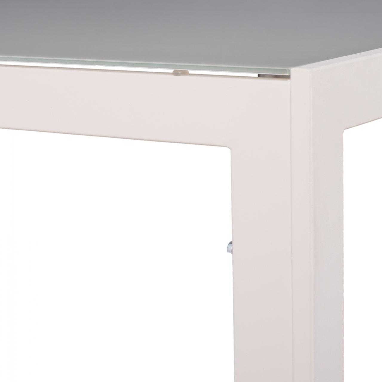 METALLIC TABLE ICE WHITE WITH GLASS HM5767.03 150X90Χ75cm. [5]