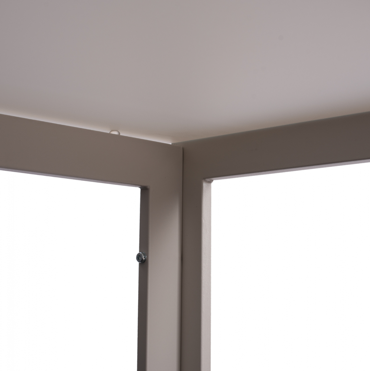 METALLIC TABLE ICE WHITE WITH GLASS HM5767.03 150X90Χ75cm. [6]
