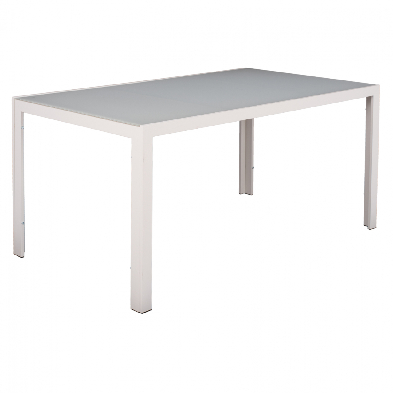METALLIC TABLE ICE WHITE WITH GLASS HM5767.03 150X90Χ75cm. [4]