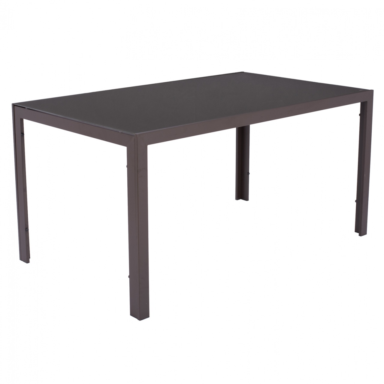 METALLIC TABLE IN BROWN WITH BROWN GLASS 150X90X75cm HM5767.02 [4]