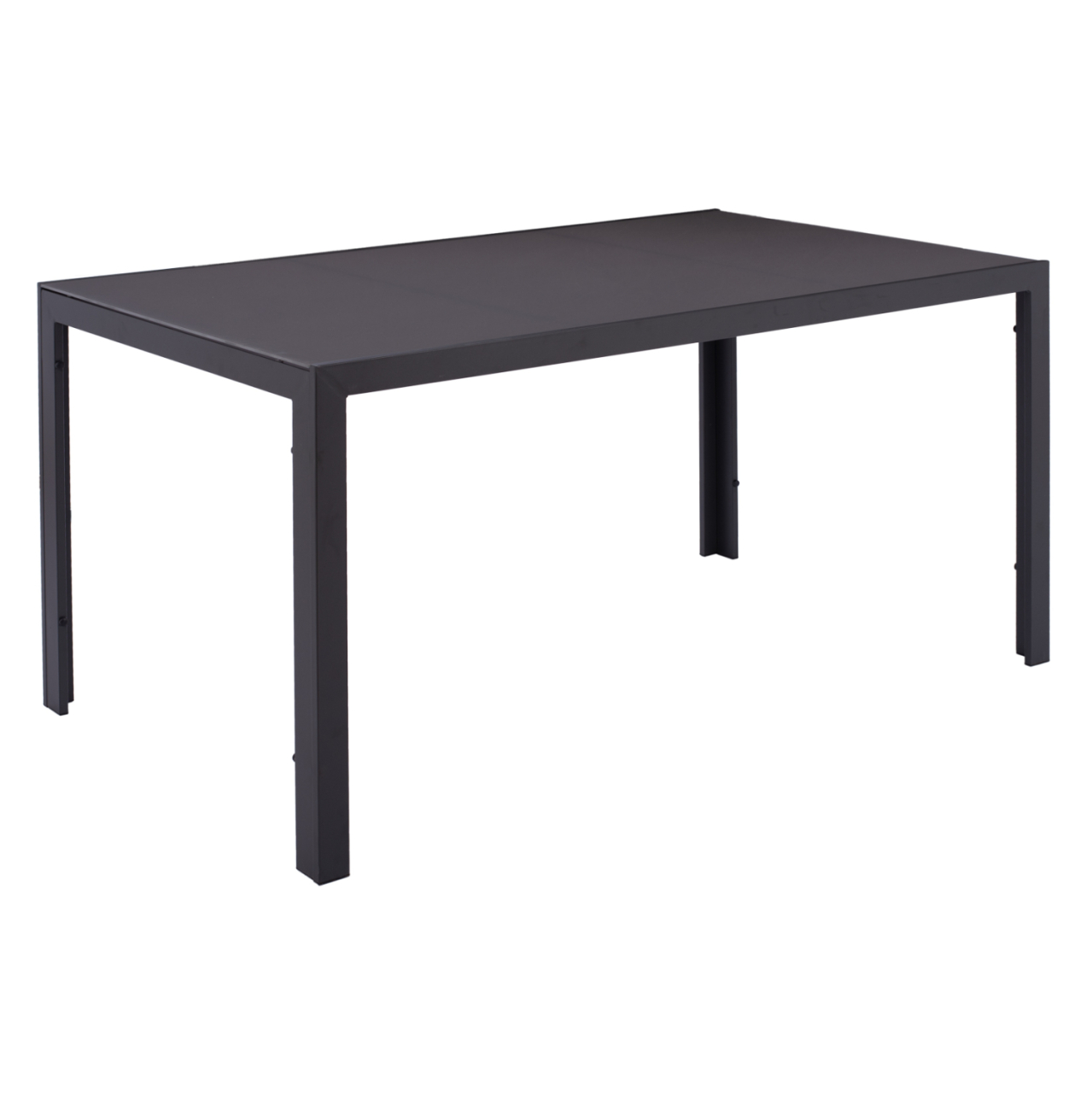 METALLIC TABLE IN GREY WITH GREY GLASS 150x90x75cm HM5767.01 [4]