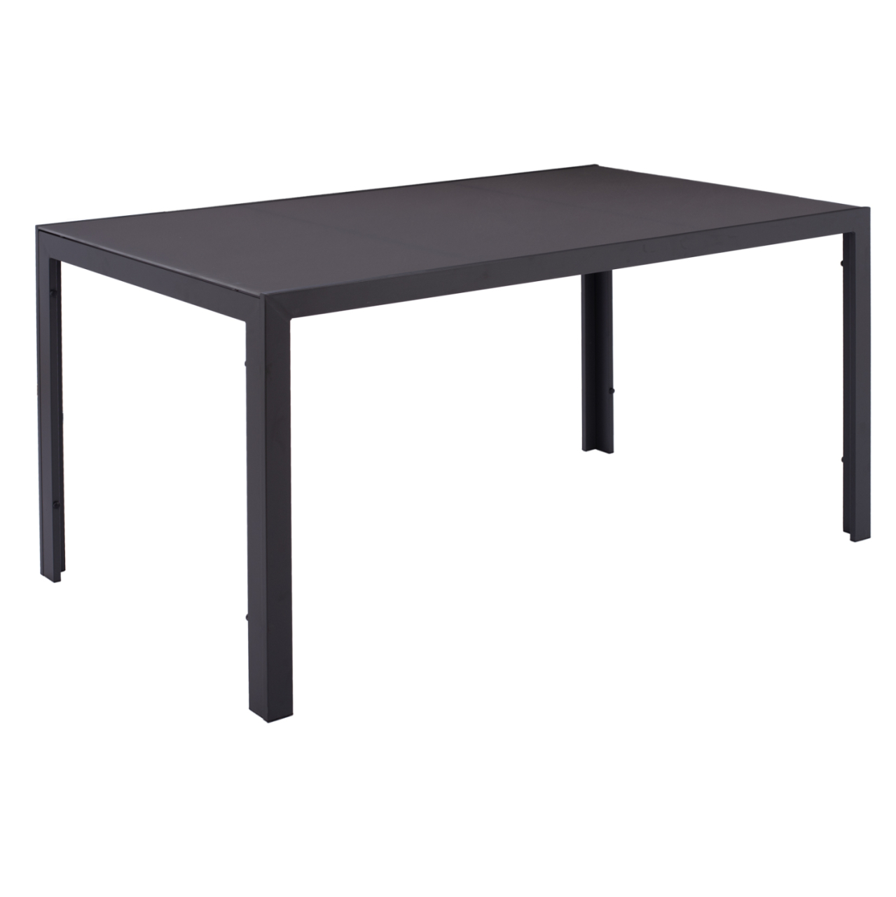 METALLIC TABLE IN GREY WITH GREY GLASS 150x90x75cm HM5767.01 [7]
