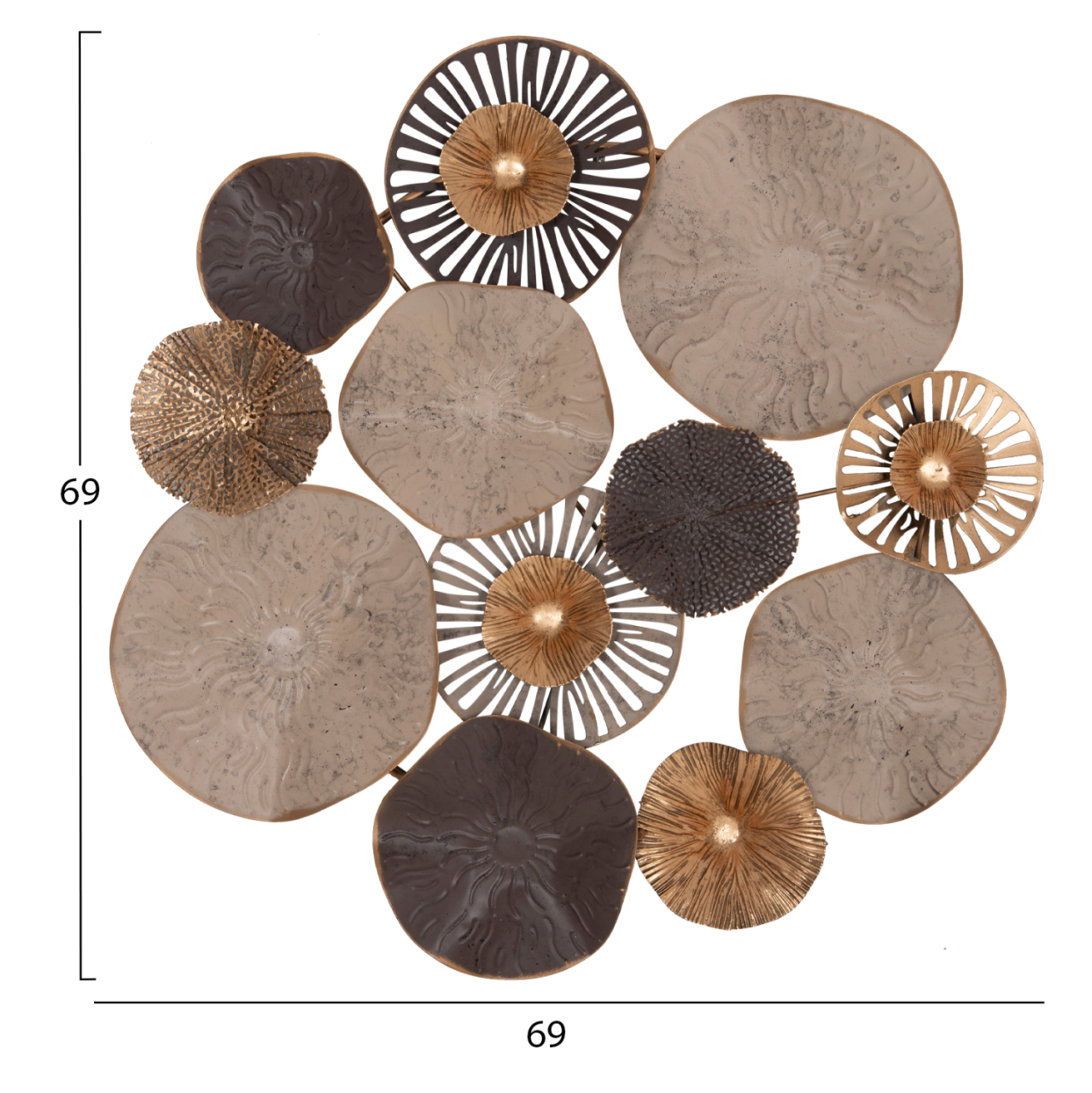 METALLIC WALL DECORATION HM7163 BROWN ECRU GOLD 69x8x69Y cm. [2]
