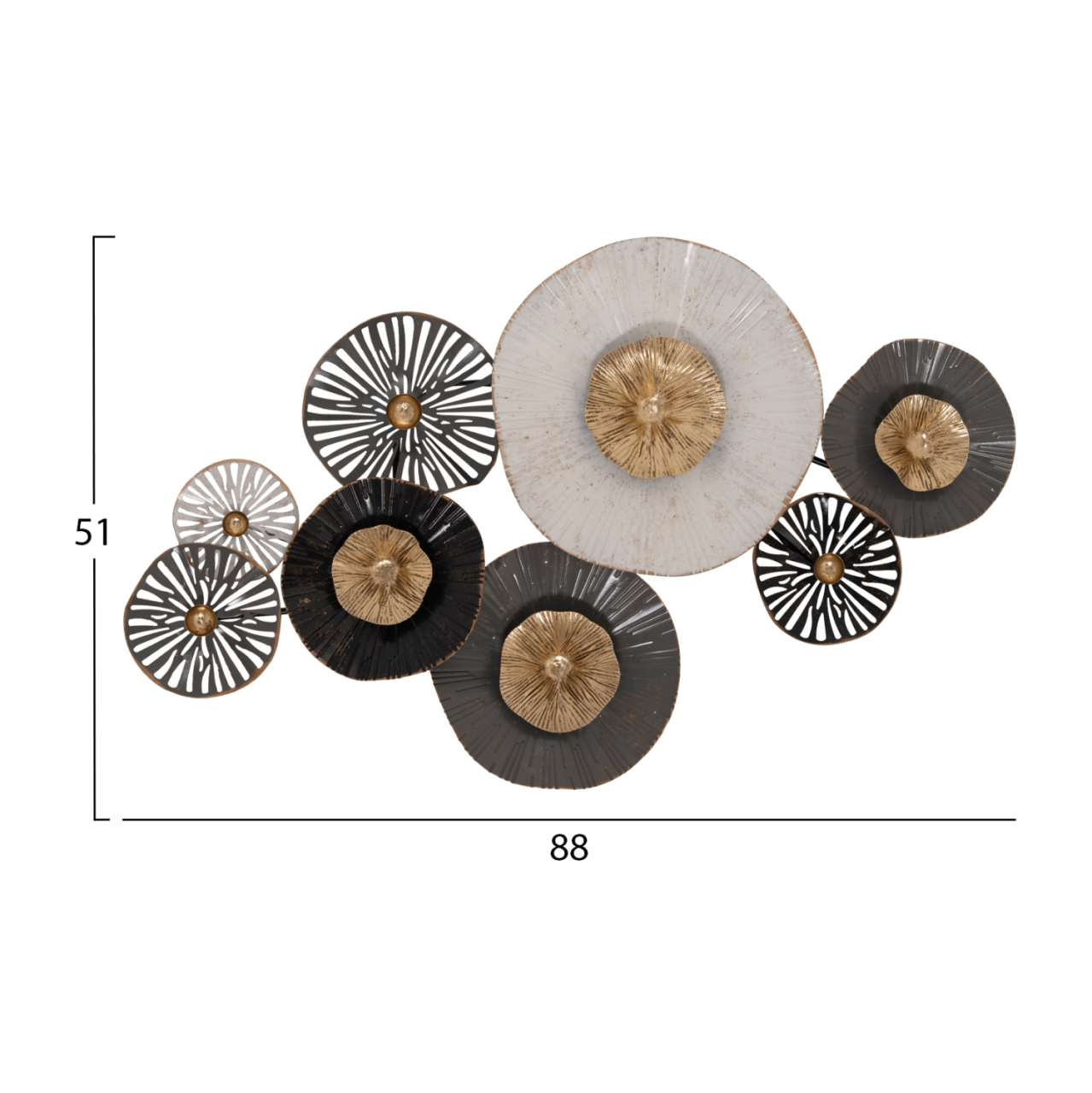 METALLIC WALL DECORATION HM7170 GRAY ECRU GOLD 88x7x51Y cm. [2]