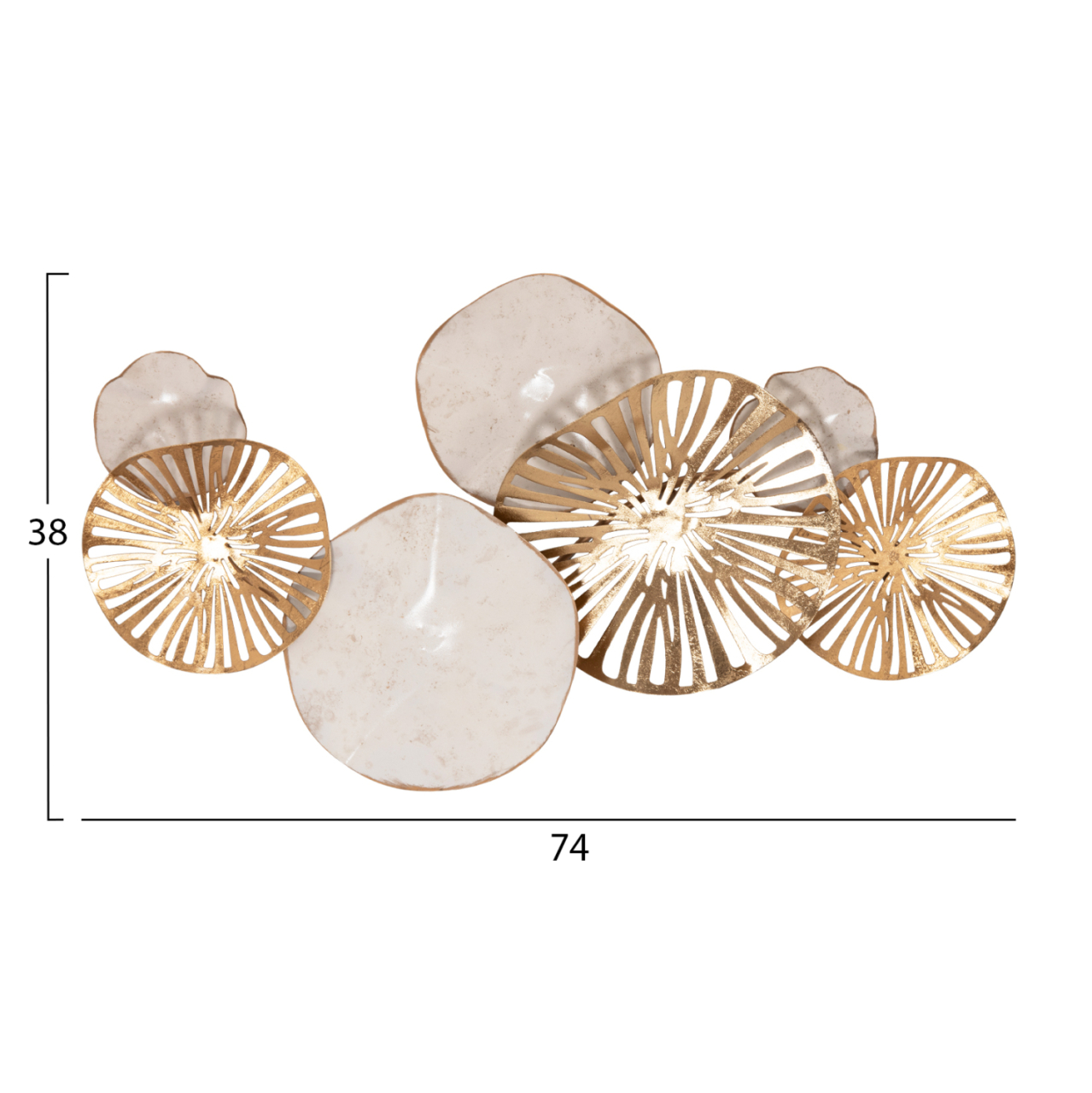 METALLIC WALL DECORATION HM7177 GOLD WHITE 74x10x38Η cm. [2]