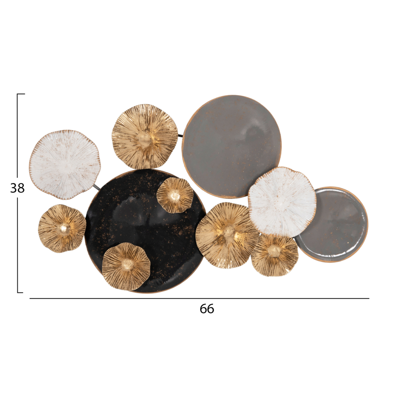 METALLIC WALL DECORATION HM7179 GRAY GOLD 66x6x38Y cm. [2]