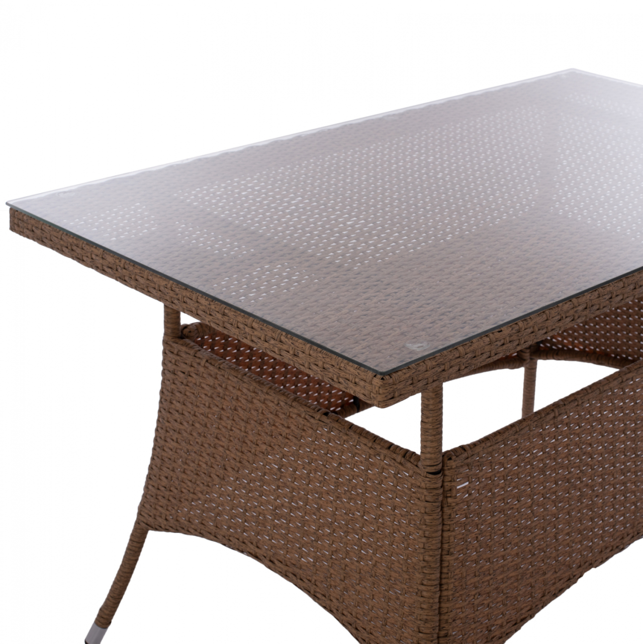 ΤΡΑΠΕΖΙ ΜΕΤΑΛΛΙΚΟ MILITARY RATTAN ΜΠΕΖ ΚΑΦΕ HM5141.32 120x70x75Υ εκ. [4]