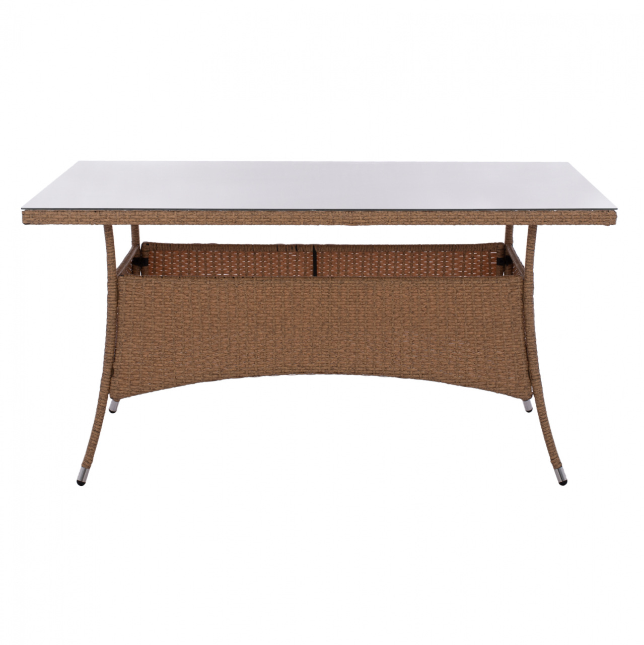 ΤΡΑΠΕΖΙ ΜΕΤΑΛΛΙΚΟ MINSK RATTAN ΜΠΕΖ ΚΑΦΕ HM5507.02 150x90x75 εκ. [3]