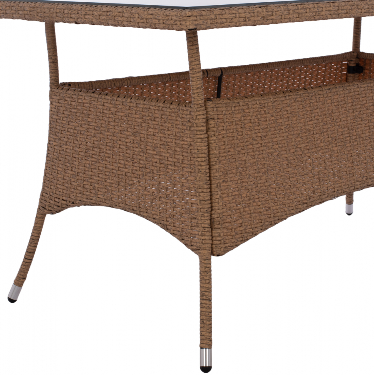 ΤΡΑΠΕΖΙ ΜΕΤΑΛΛΙΚΟ MINSK RATTAN ΜΠΕΖ ΚΑΦΕ HM5507.02 150x90x75 εκ. [5]
