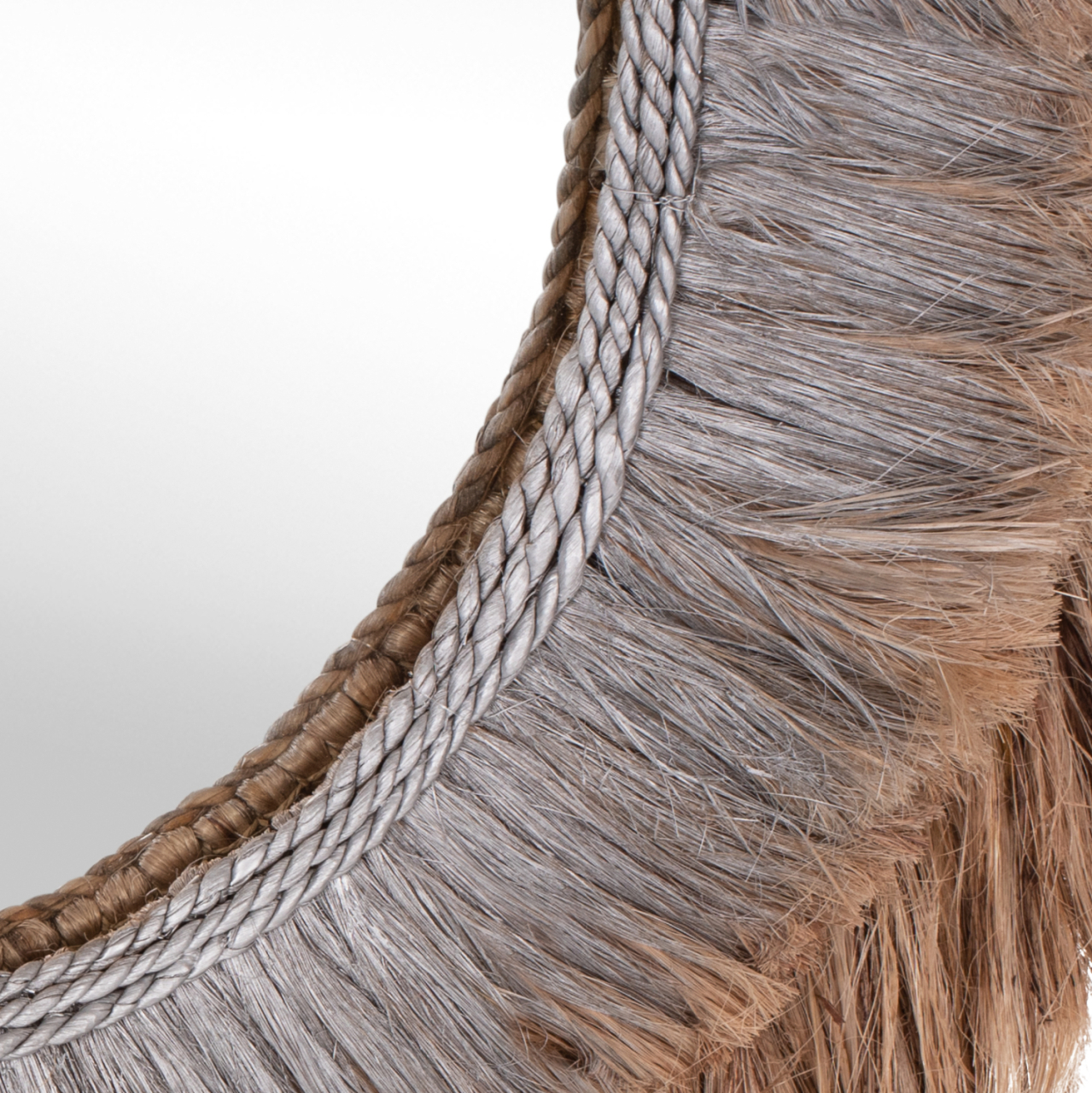 MIRROR OVAL MADE OF ABACA FIBERS IN NATURAL AND SILVER COLOR 90x5x140Hcm.HM7738 [4]
