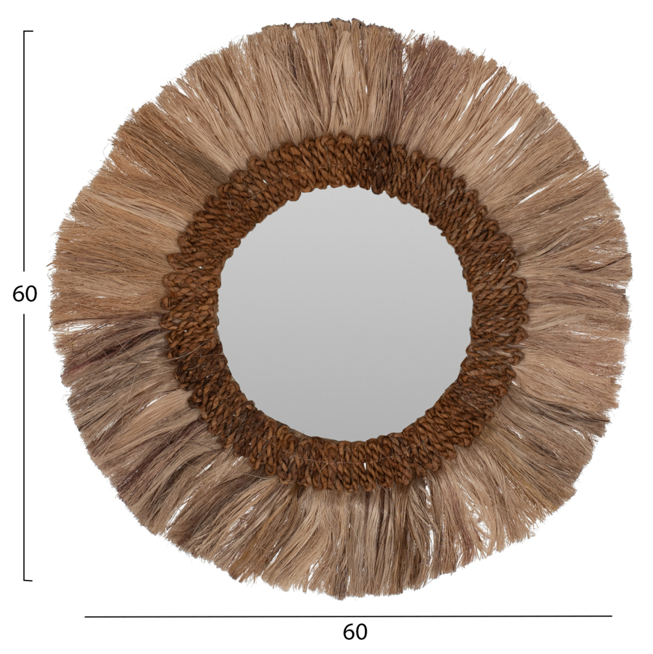 MIRROR ROUND ABACA FIBER FRAME IN NATURAL COLOR 60x4,5x60Hcm.HM7731 [2]