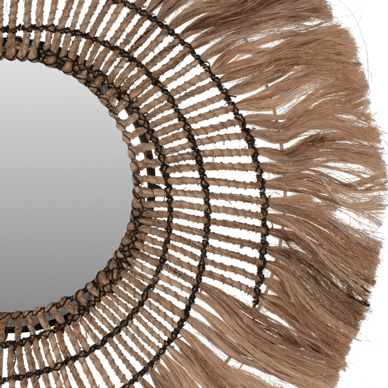 MIRROR ROUND ABACA FIBERS IN NATURAL COLOR AND BLACK ROPE 80x4x80Hcm.HM7741 [4]