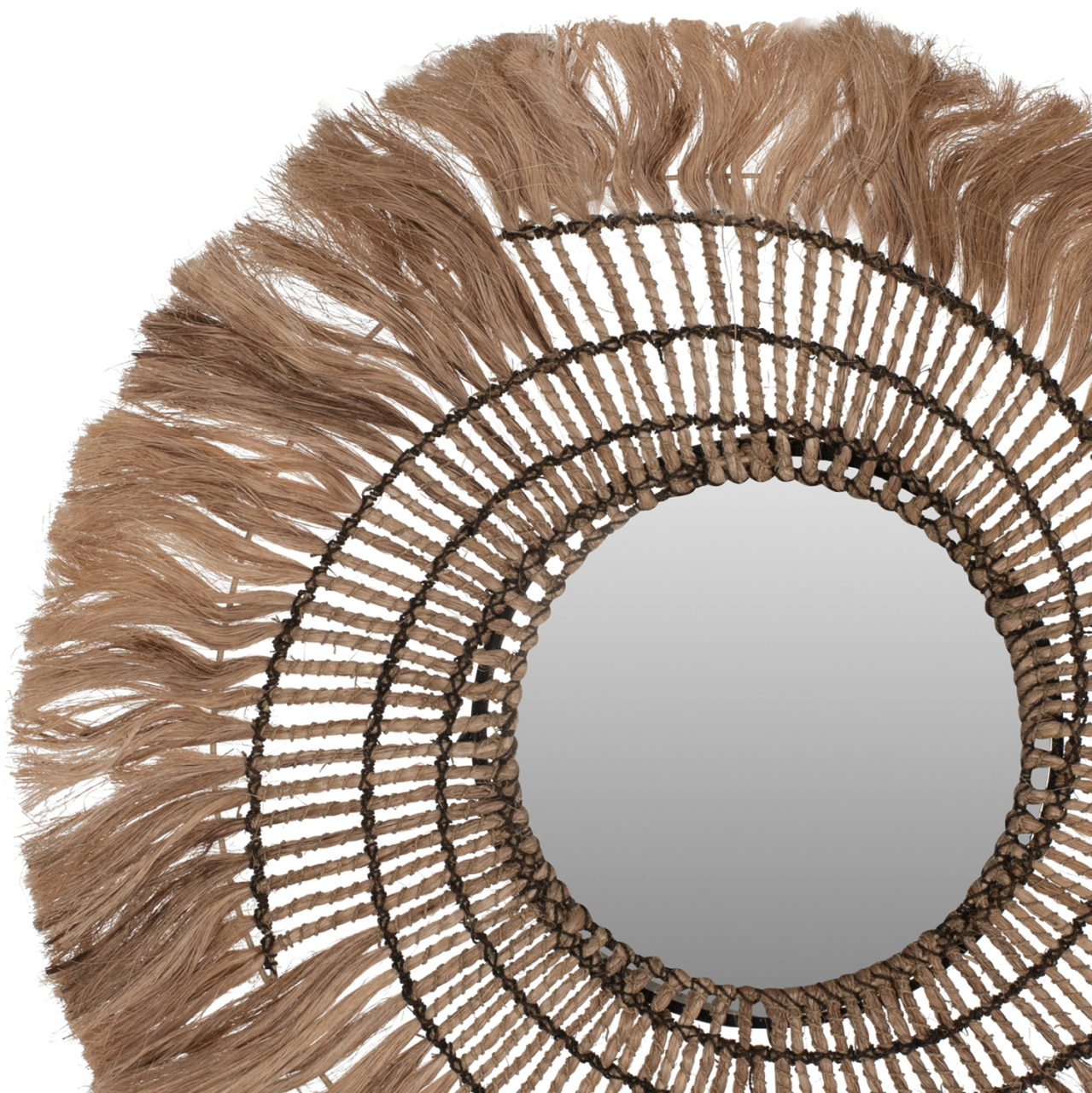 MIRROR ROUND ABACA FIBERS IN NATURAL COLOR AND BLACK ROPE 80x4x80Hcm.HM7741 [3]