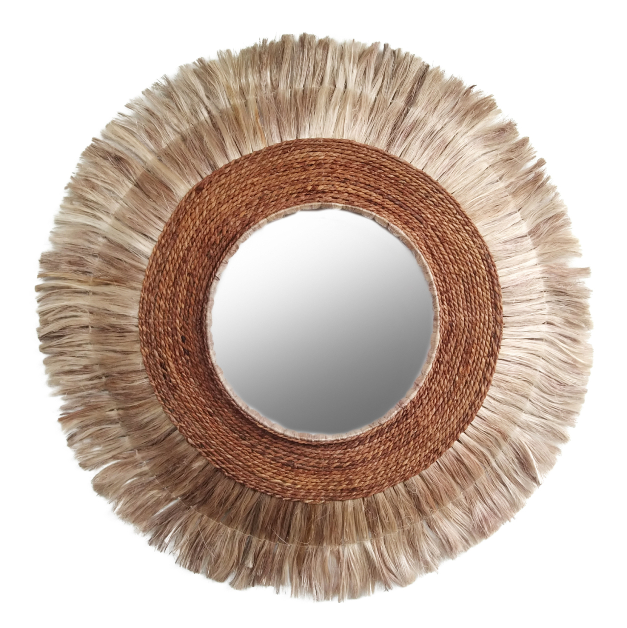MIRROR ROUND MADE OF ABACA FIBERS IN NATURAL COLOR 60x5x60Hcm.HM7739 [1]