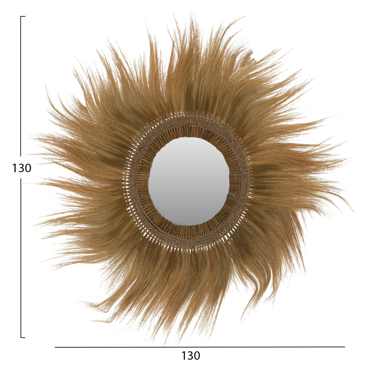 MIRROR ROUND RAYUNG GRASS FIBERS FRAME IN GREEN 130x4x130Hcm.HM7802 [2]