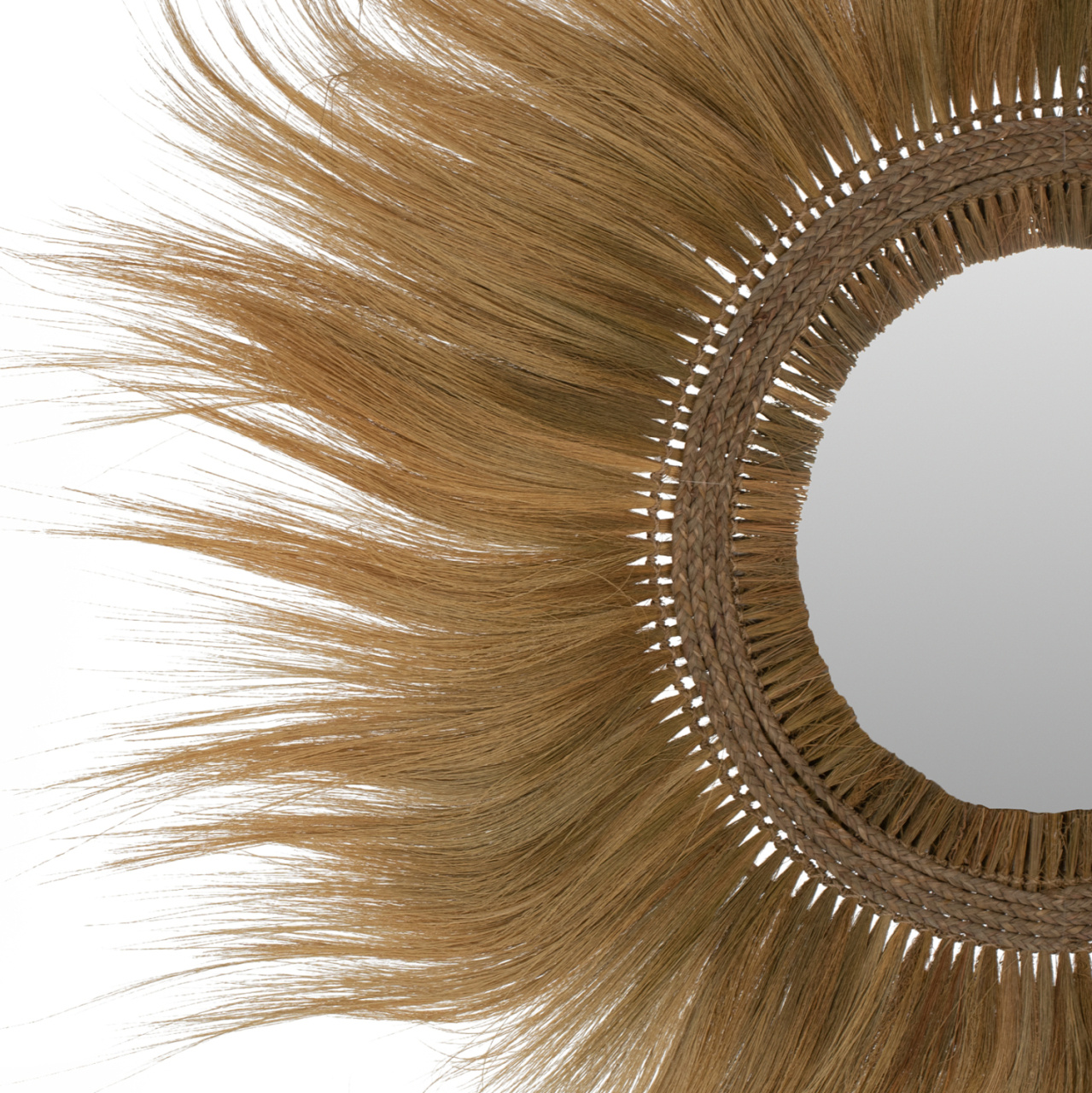 MIRROR ROUND RAYUNG GRASS FIBERS FRAME IN GREEN 130x4x130Hcm.HM7802 [4]