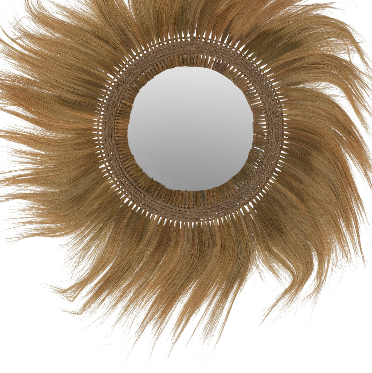 MIRROR ROUND RAYUNG GRASS FIBERS FRAME IN GREEN 130x4x130Hcm.HM7802 [3]