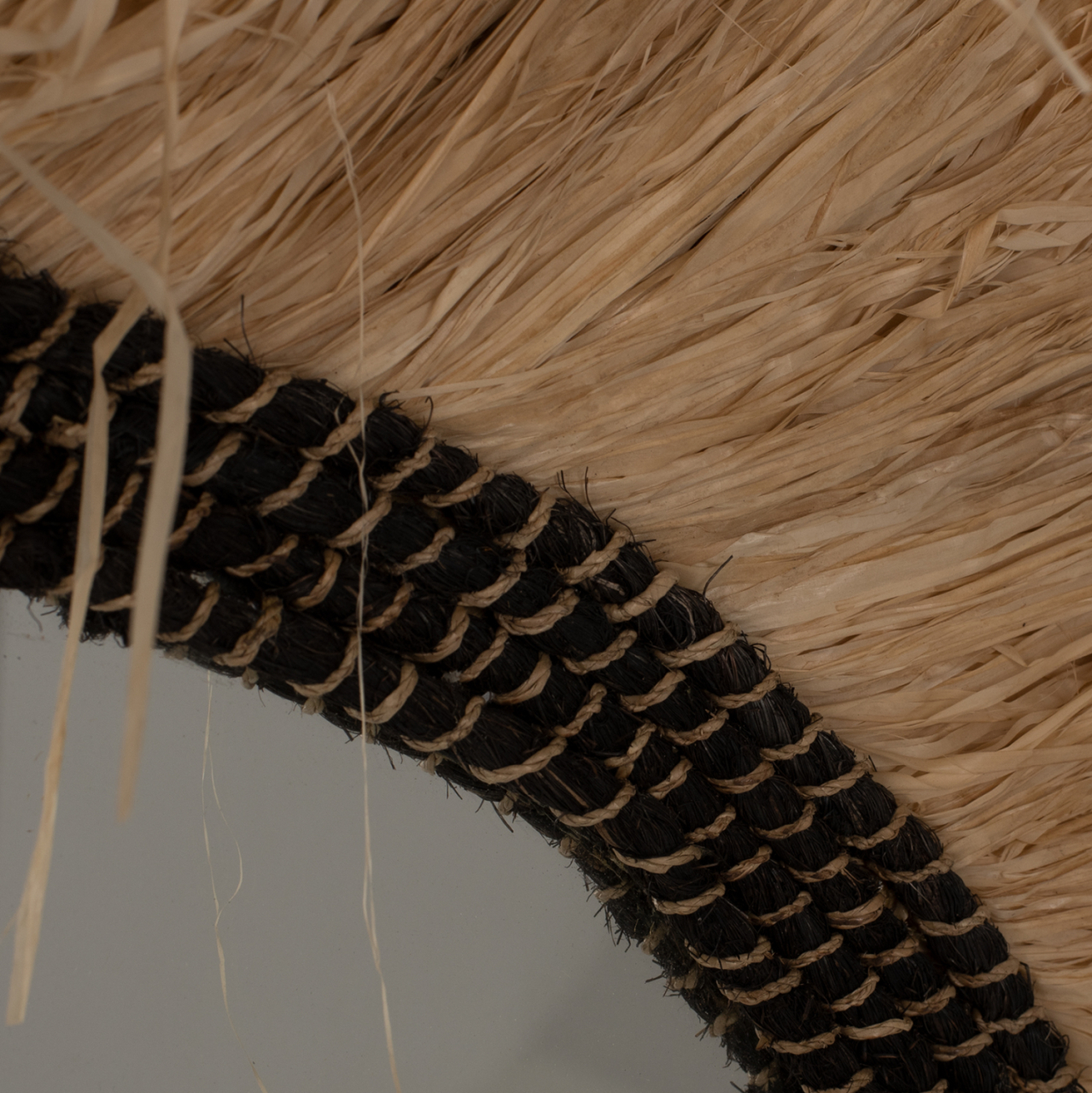 MIRROR ROUND SISAL FIBER AND ABACA FIBER FRAME IN NATURAL-BLACK Φ90cm.HM7746 [5]