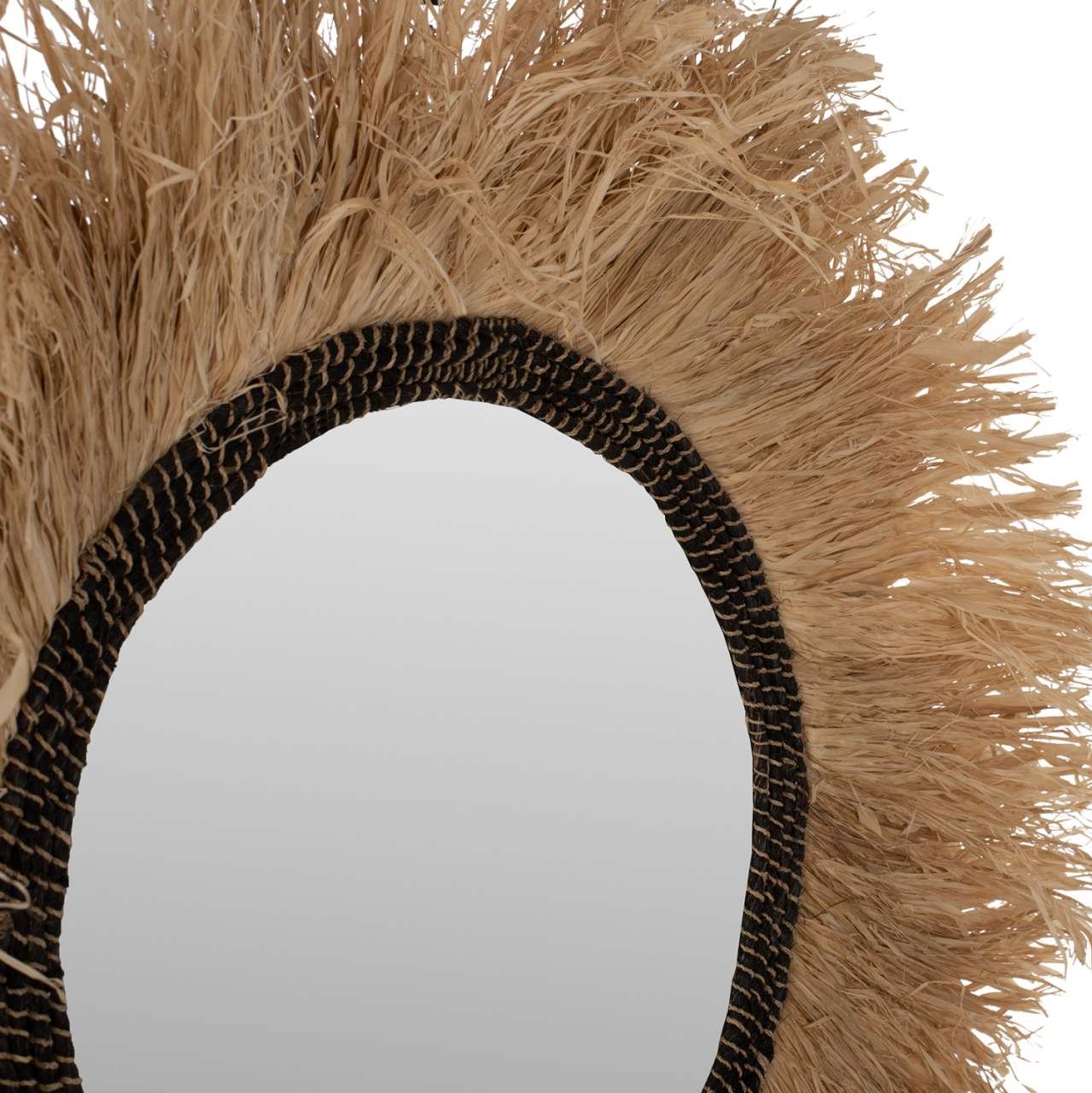 MIRROR ROUND SISAL FIBER AND ABACA FIBER FRAME IN NATURAL-BLACK Φ90cm.HM7746 [3]