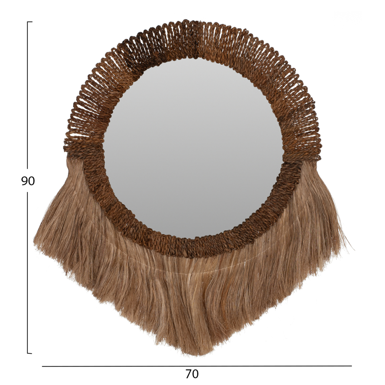 MIRROR ROUND WITH ABACA FIBER FRAME IN NATURAL COLOR 70x4x90Hcm.HM7804 [2]