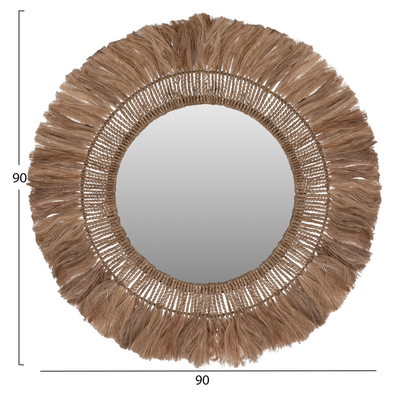 MIRROR ROUND WITH ABACA FIBER FRAME IN NATURAL COLOR 90x4x90Hcm.HM7736 [2]