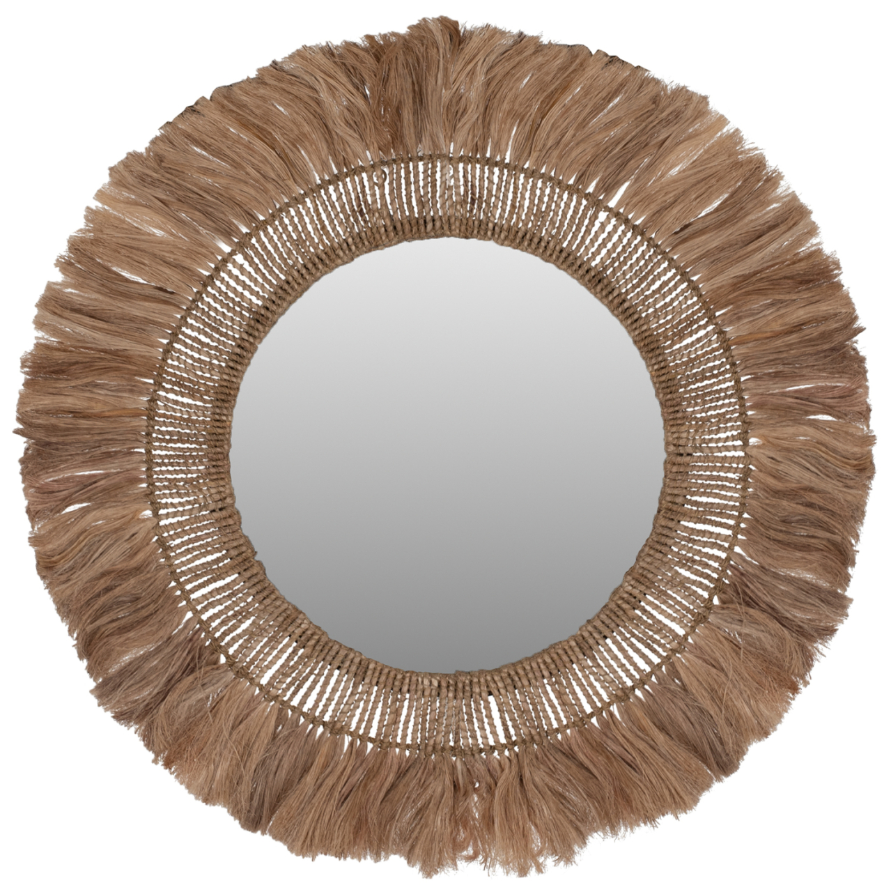 MIRROR ROUND WITH ABACA FIBER FRAME IN NATURAL COLOR 90x4x90Hcm.HM7736 [1]