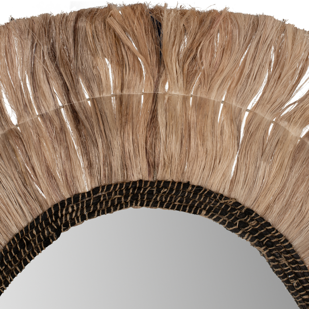 MIRROR ROUND WITH ABACA FIBERS FRAME NATURAL-BLACK COLOR Φ100cm.HM7748 [5]