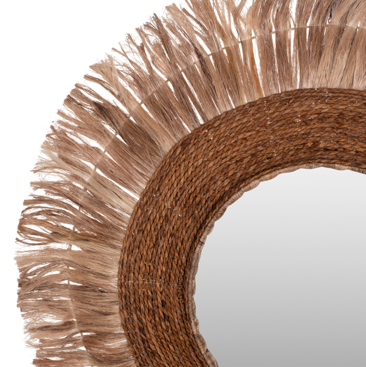 MIRROR ROUND WITH ABACA FIBERS FRAME NATURAL COLOR 110x5x110Hcm.HM7740 [3]