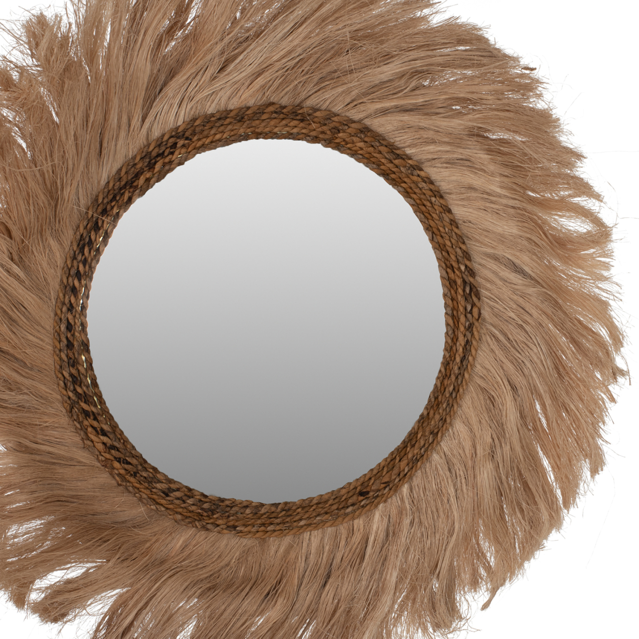 MIRROR ROUND WITH ABACA FIBERS FRAME NATURAL COLOR 90x4x90Hcm.HM7729 [3]