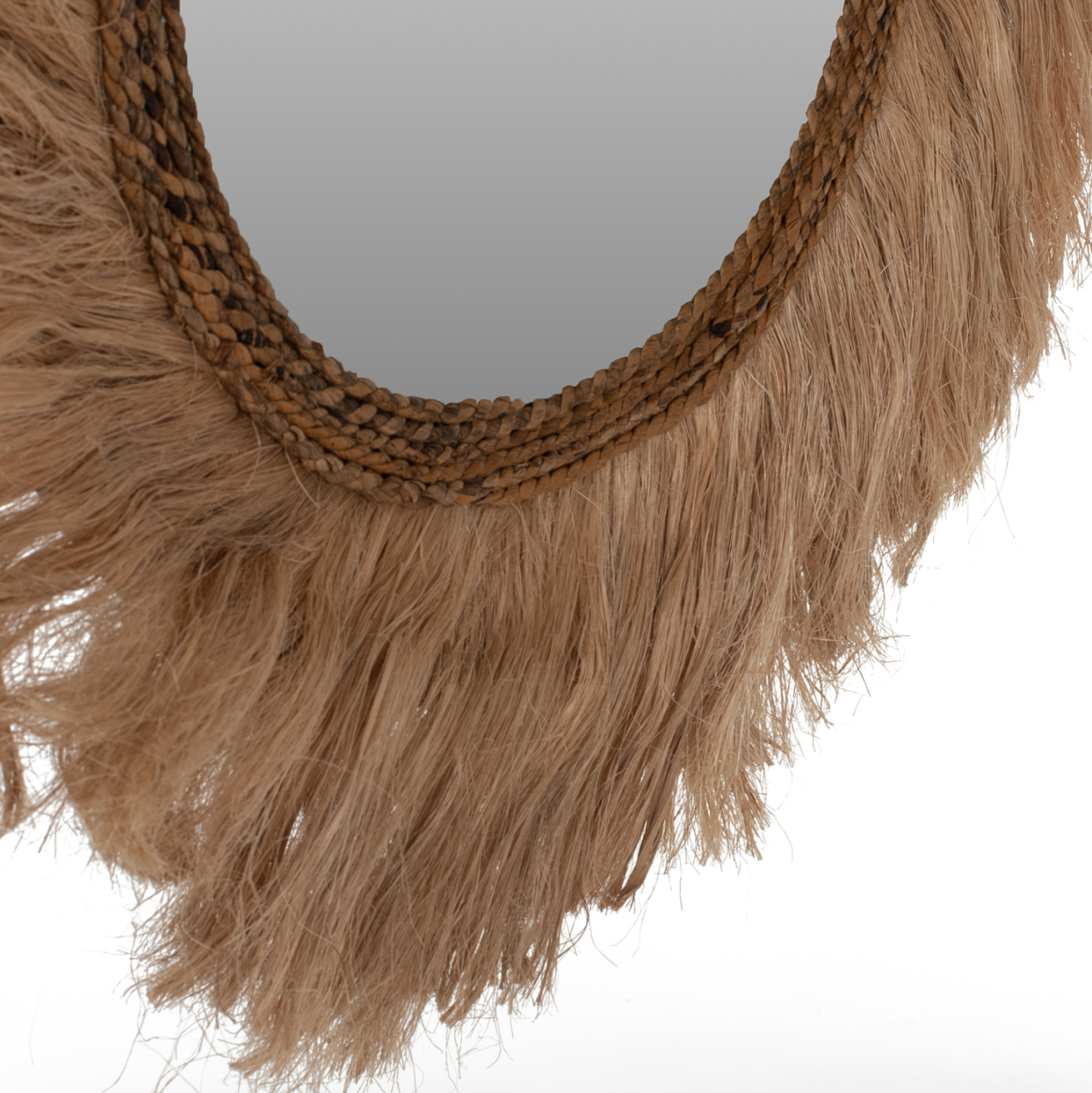 MIRROR ROUND WITH ABACA FIBERS FRAME NATURAL COLOR 90x4x90Hcm.HM7729 [5]