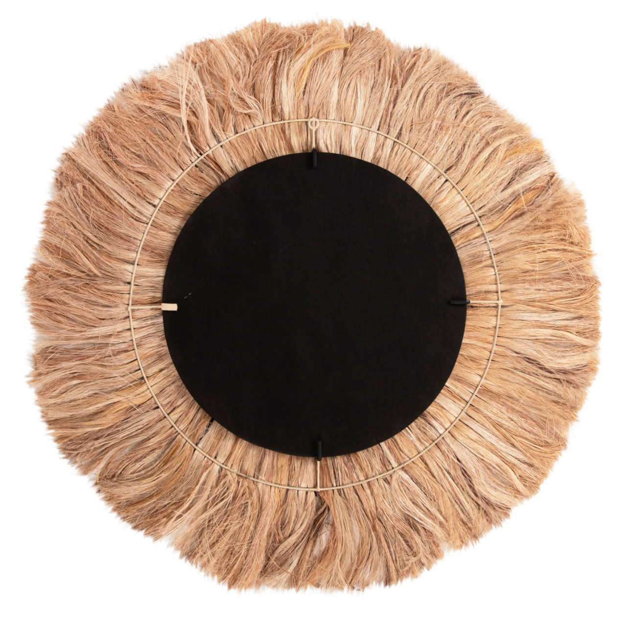 MIRROR ROUND WITH ABACA FIBERS FRAME NATYRAL-BLACK COLOR Φ100cm.HM7749 [4]