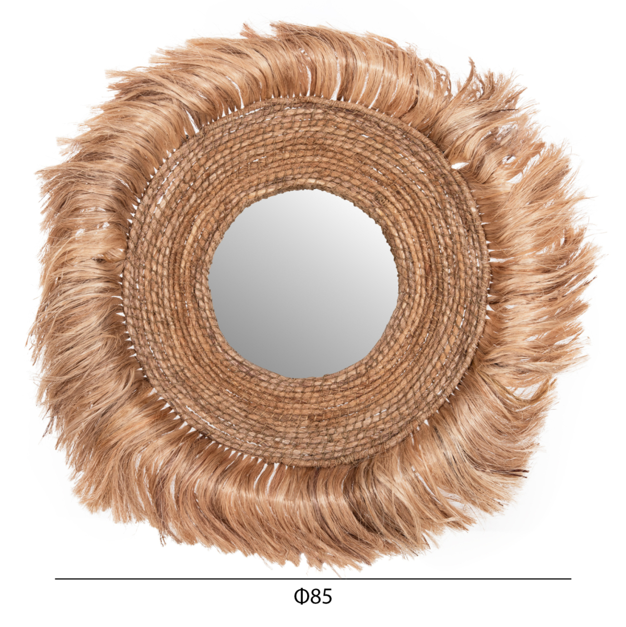 MIRROR ROUND WITH ABACA FIBERS IN NATURAL COLOR 85x17x85Hcm.HM7742 [2]