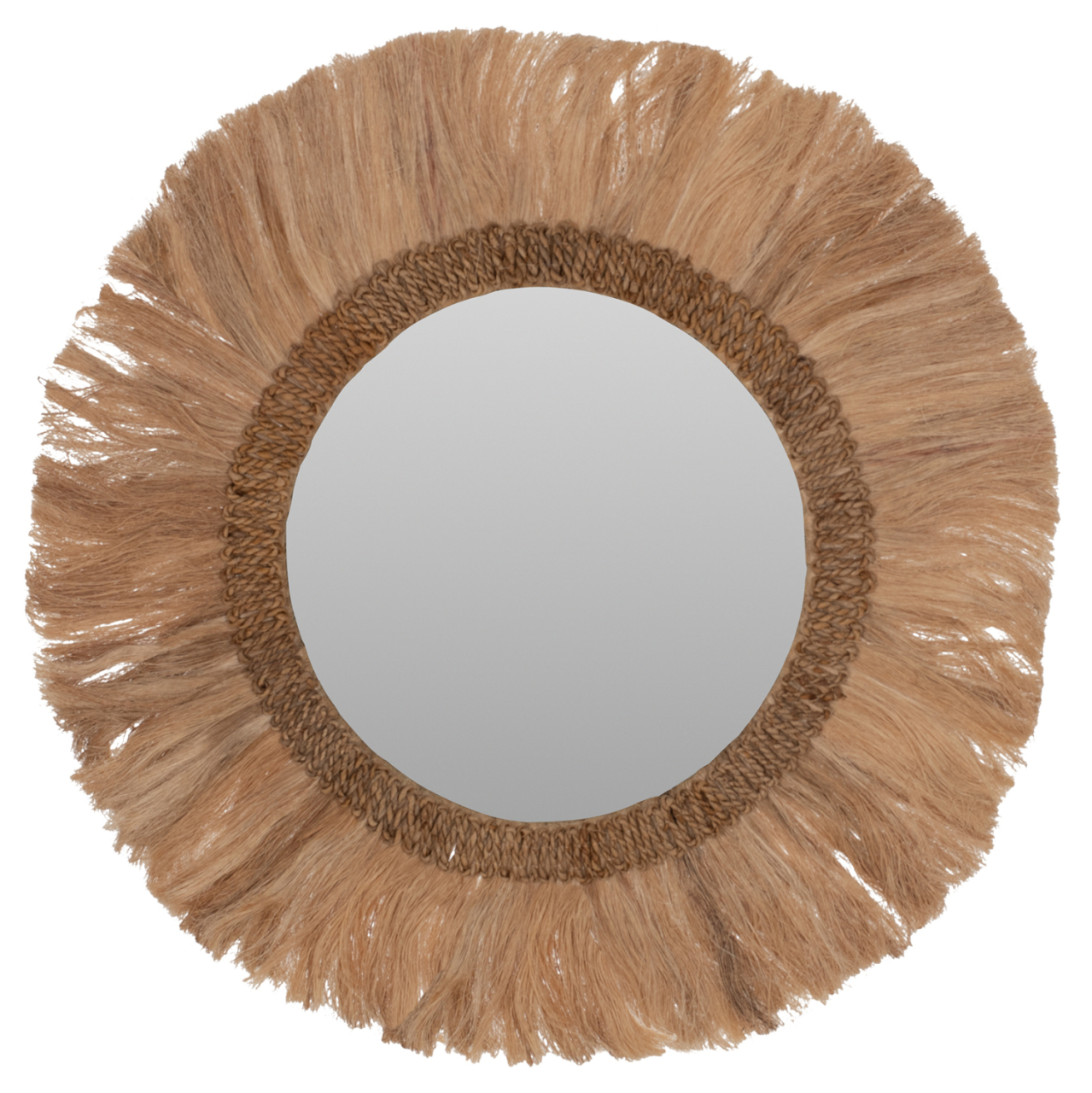 MIRROR ROUND WITH ABACA FRAME NATURAL COLOR 90x4,5x90Hcm.HM7730 [1]