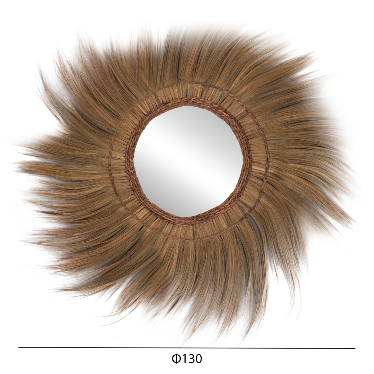 MIRROR ROUND WITH BANANA BARK FIBER FRAME IN NATURAL COLOR 130x4x130Hcm.HM7734 [2]