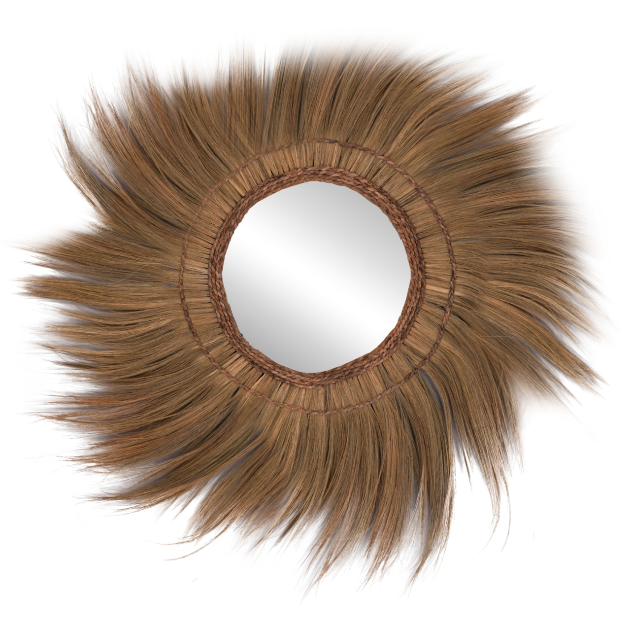 MIRROR ROUND WITH BANANA BARK FIBER FRAME IN NATURAL COLOR 130x4x130Hcm.HM7734 [1]