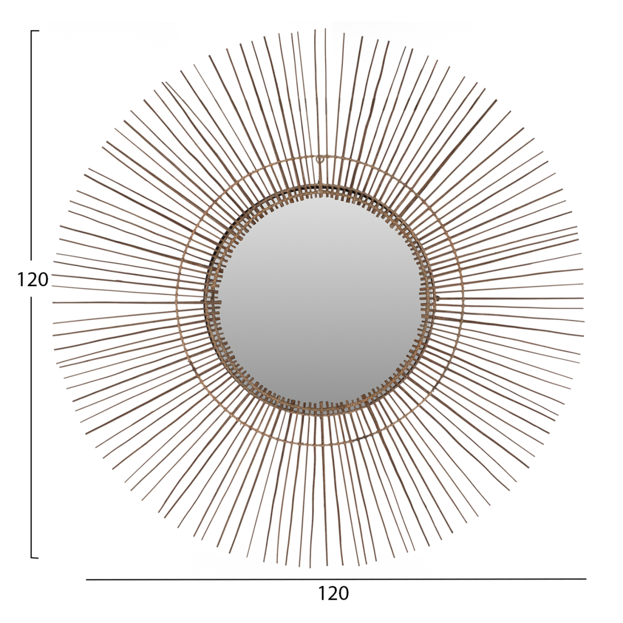 MIRROR ROUND WITH COCONUT STICKS FRAME IN NATURAL COLOR 120x4x120Hcm.HM7732 [2]